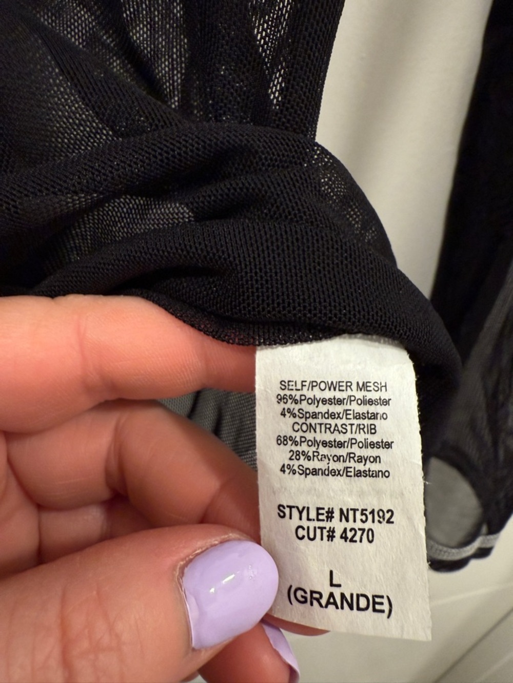 nlt Sheer Mesh Mock neck top - Picture 5 of 7